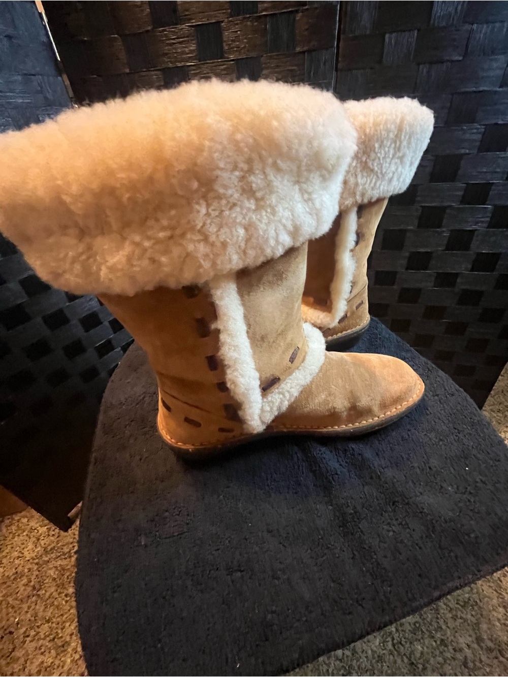 Uggs Shearling-Lined Suede Winter Boots - Tan